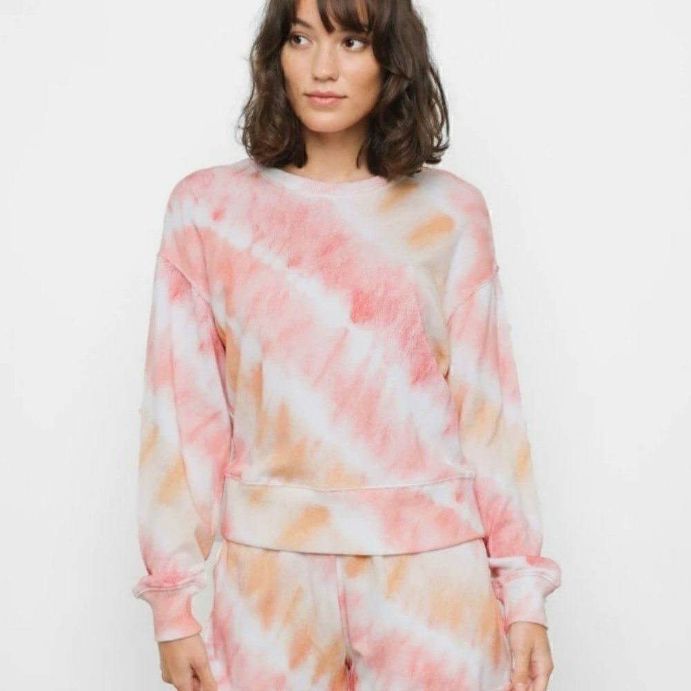 Rails Ramona Sunset Tie Dye Sweatshirt Pink White Orange Soft NWOT Women XXS‎